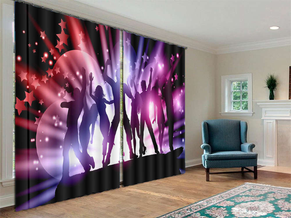 Many Light Stage Dance 3D Curtains Blockout Photo Printing Curtains Drape Fabric