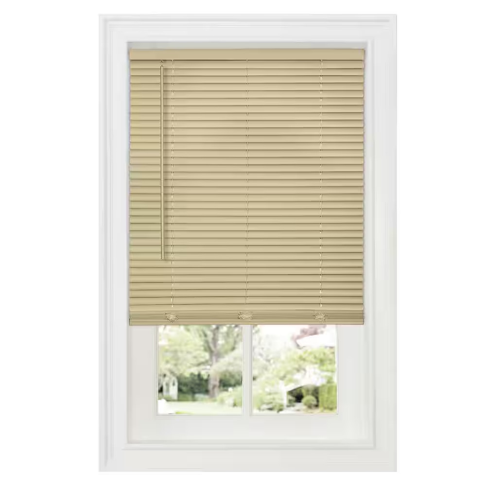 1 In. Slats 29 In. W X 64 In. L GII Deluxe Sundown Latte Beige Cordless Room Da