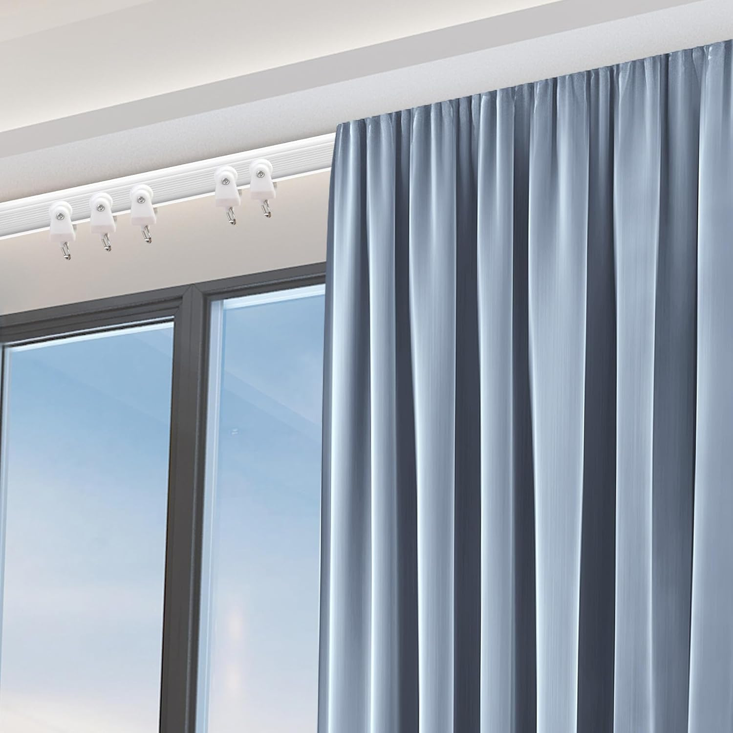 Flexible Ceiling Curtain Track, Bendable Curved Curtain Rail Ceiling Mount for R