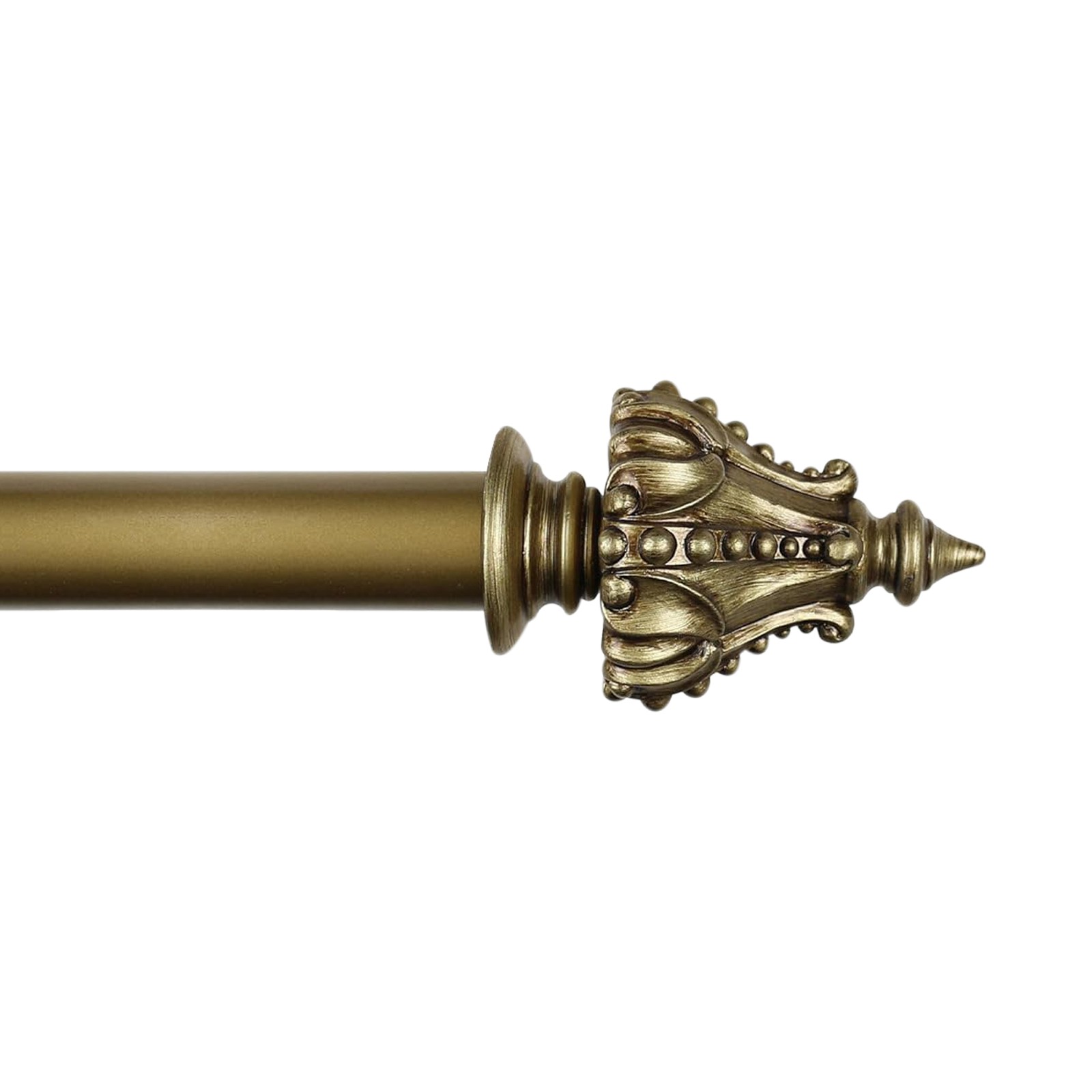 1″ Diameter Adjustable Single Drapery Curtain Rod Wtih Regale Finials, 28″-120″