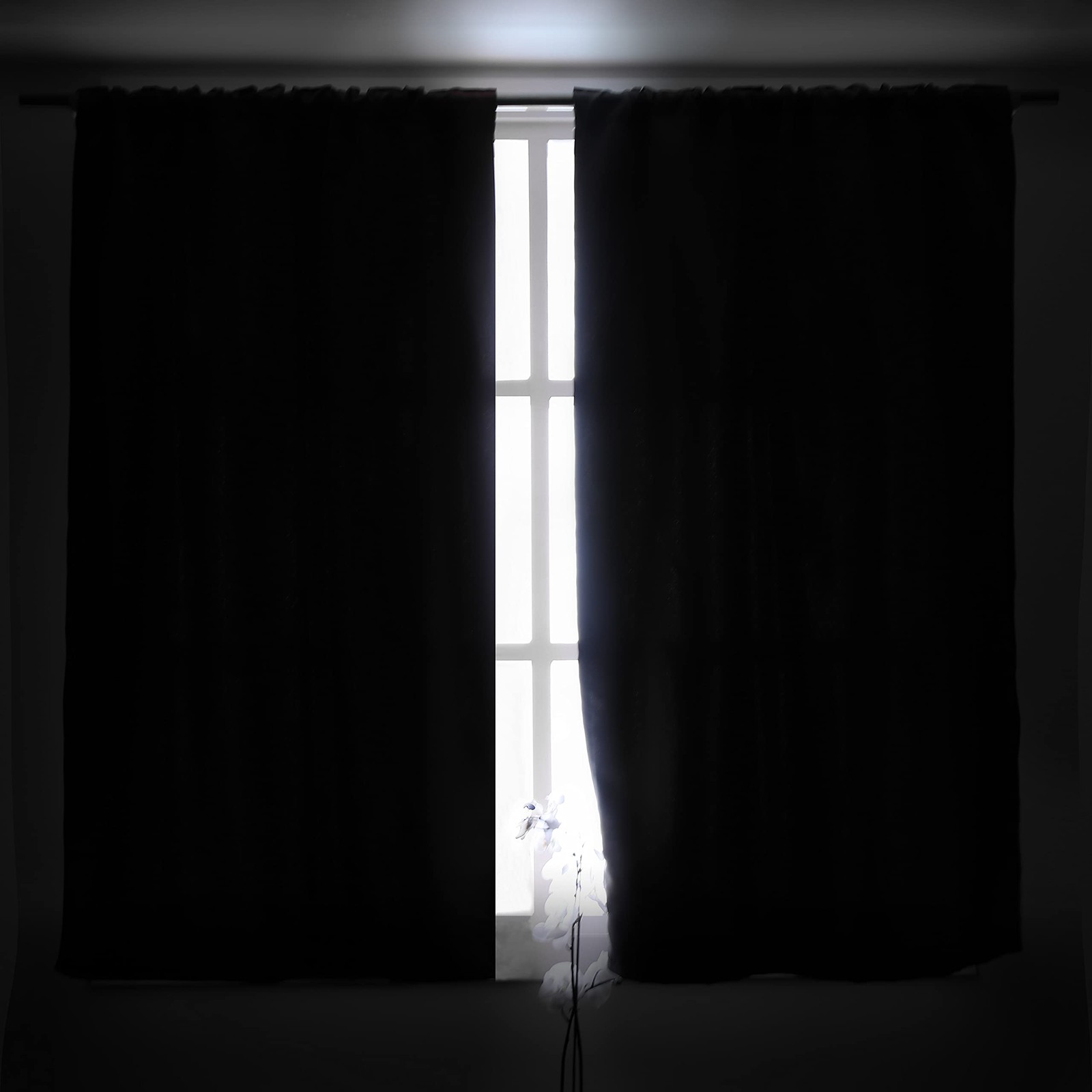 Navy Blue Cafe Curtains 48 Inch Length- 34 x 48 inch Rod Pocket and Back Tab …