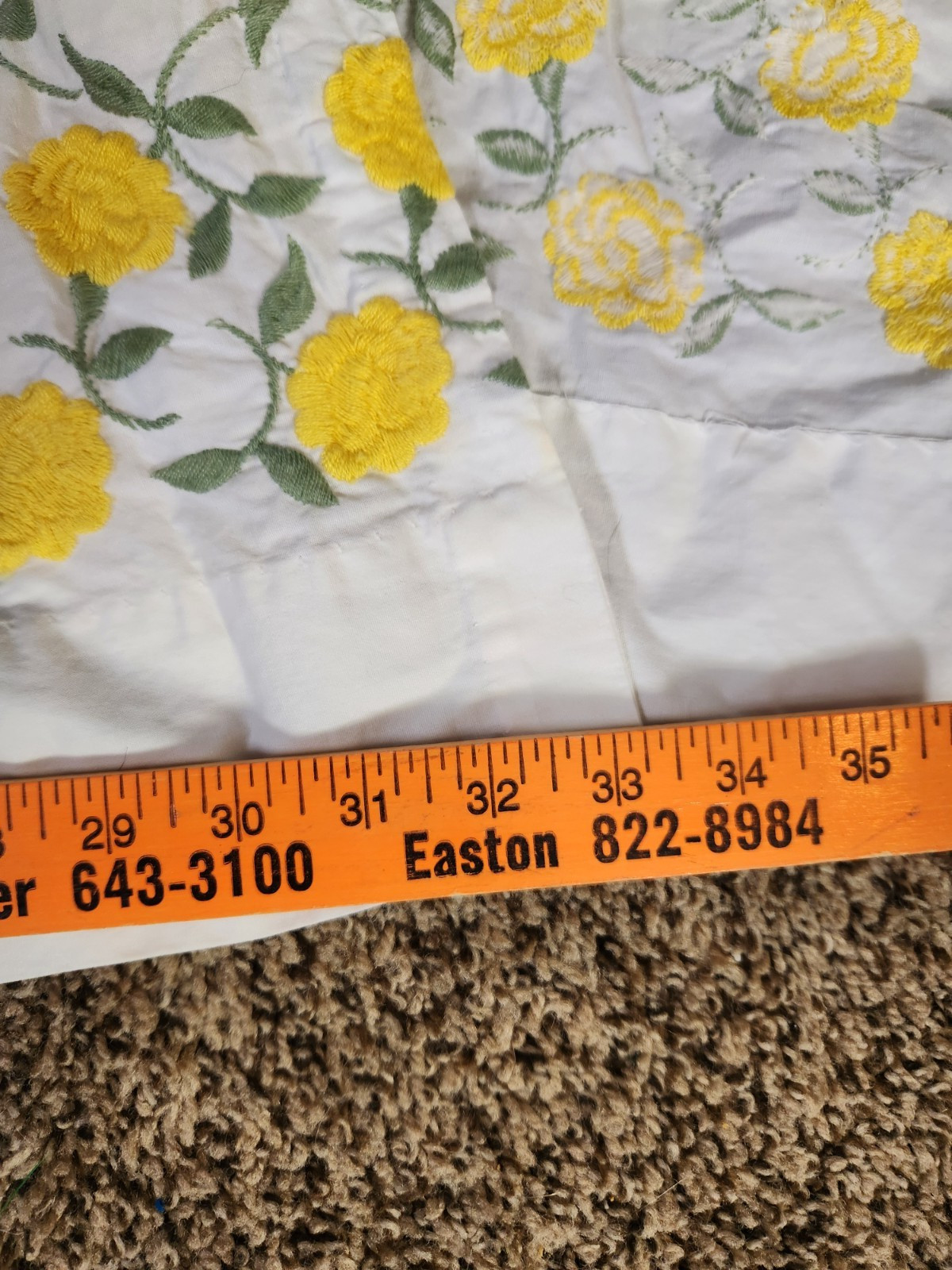 UNBRANDED PAIR OF GRANDMACORE COTTAGECORE CURTIANS 34″ EMBROIDERED FLOWERS