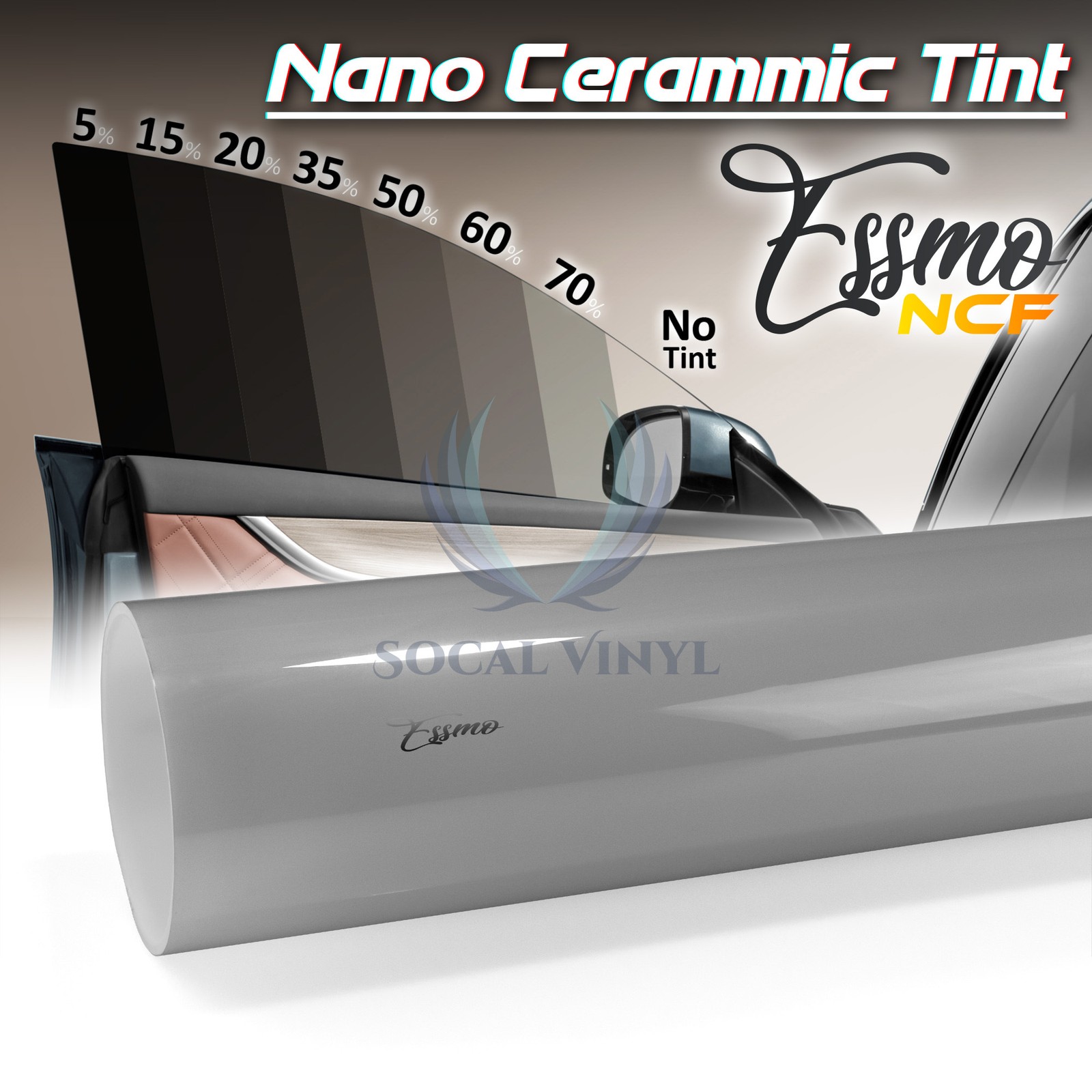 ESSMO Nano Ceramic Window Tint Film 50% VLT Car Home UV Heat Protection NCF50