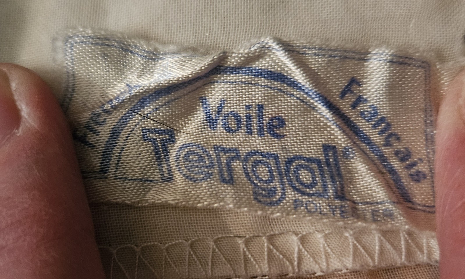 Vtg Tergal Pinch Pleat Solid Off-White Voile Sheer Curtain Panel 48″x81″ France