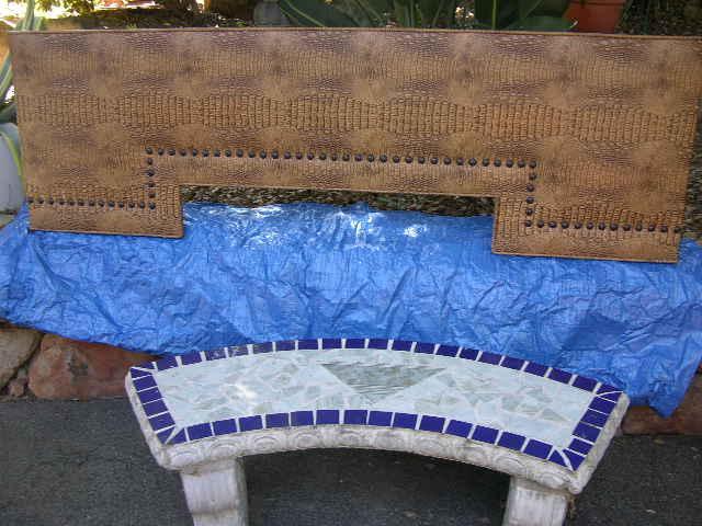 WIDOW TREATMENT UPHOLSTERED CUSTOM MADE CORNICE BOARD FAUX ALLIGATOR NAILHEAD