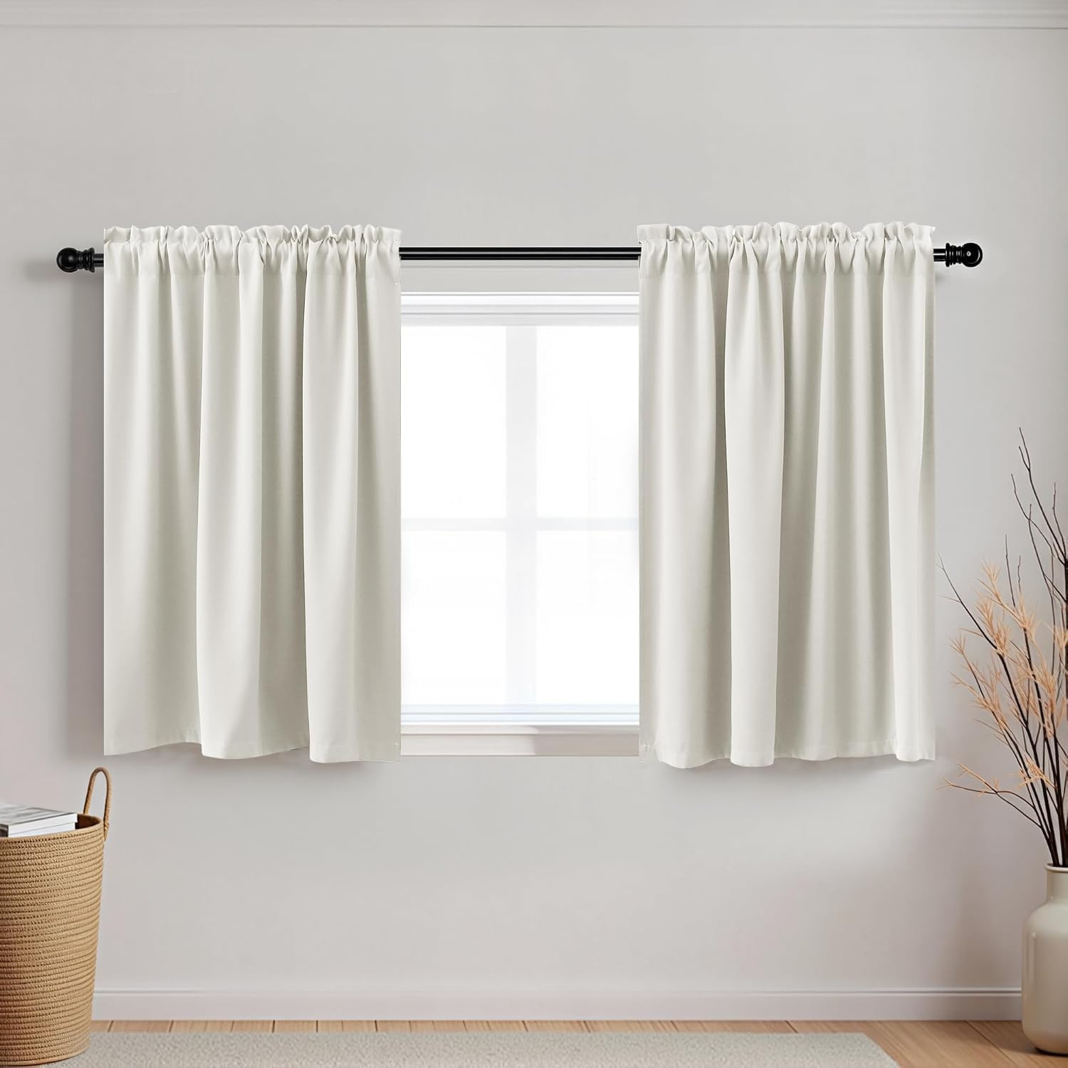 30 Inch Long Curtains for Small Windows Blackout Thermal Insulating Short Windo