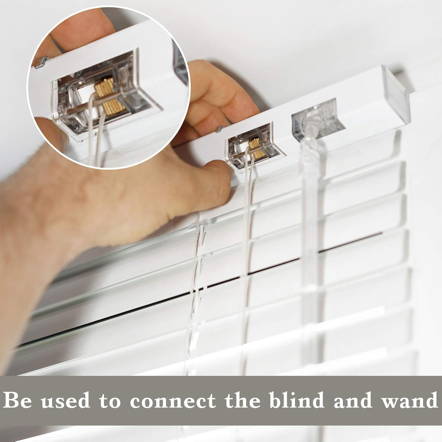 4 Pieces Blind Wand Tilter Control Wand for 1 Inch Mini Blind Head Rail Mechanis