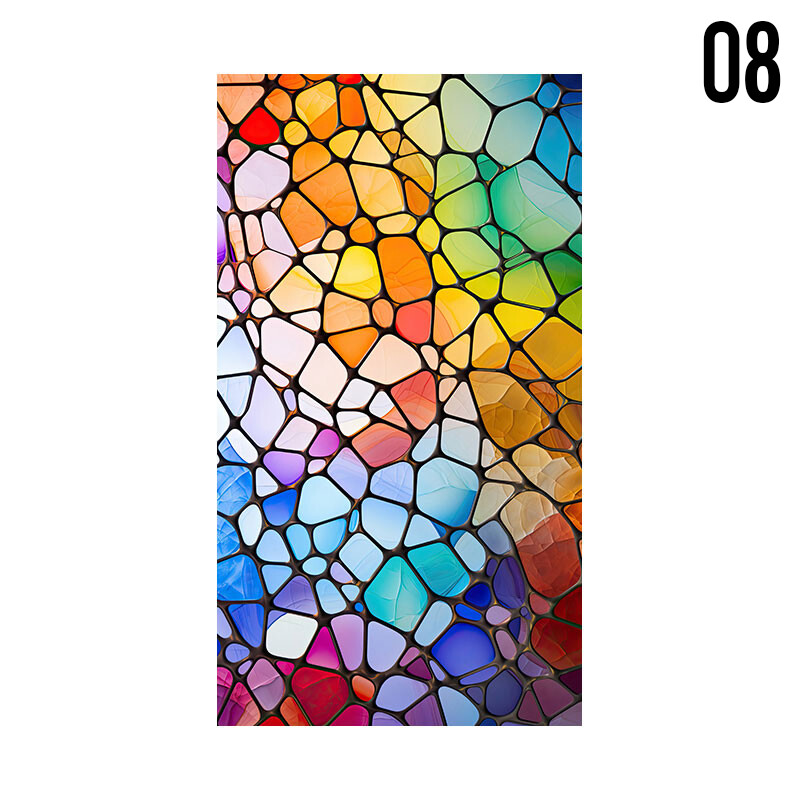 Church Stained Glass Film Frosted Window Sticker Bathroom Office HomeDecor Retro