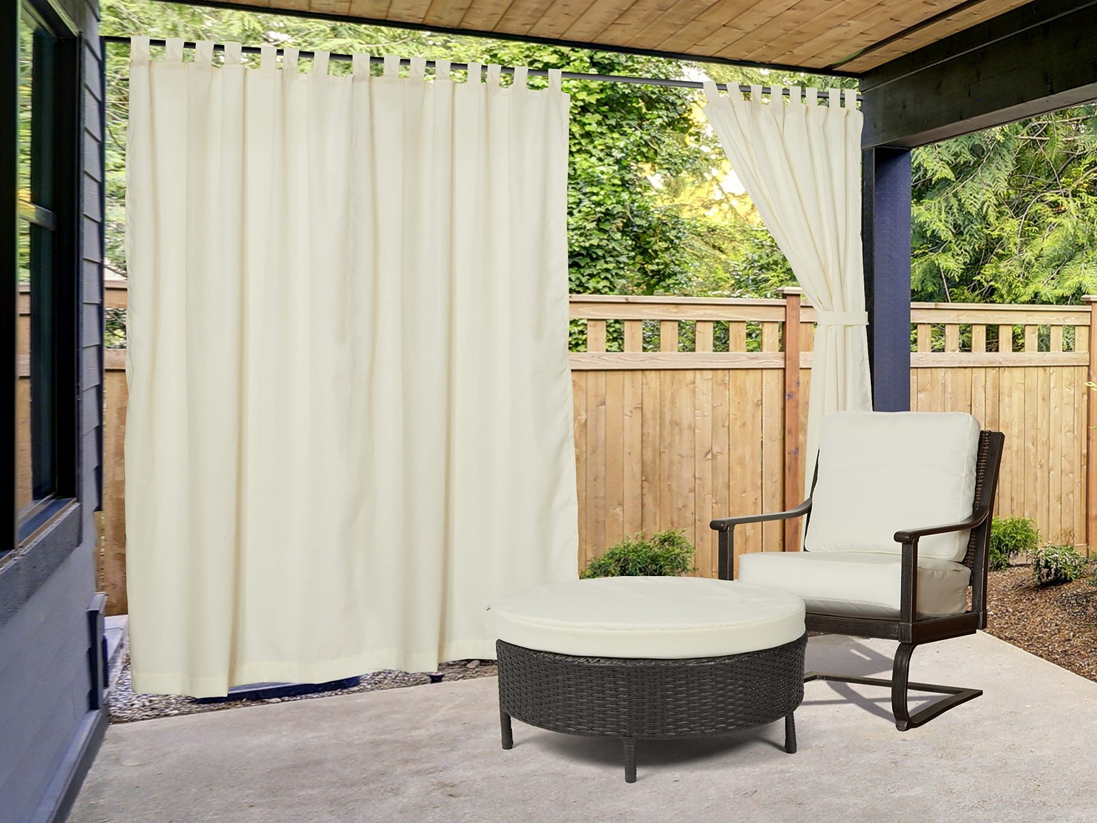 Covermates Tab Top Curtain – Weather Resistant, Touch Fastener Tabs, Weighted…