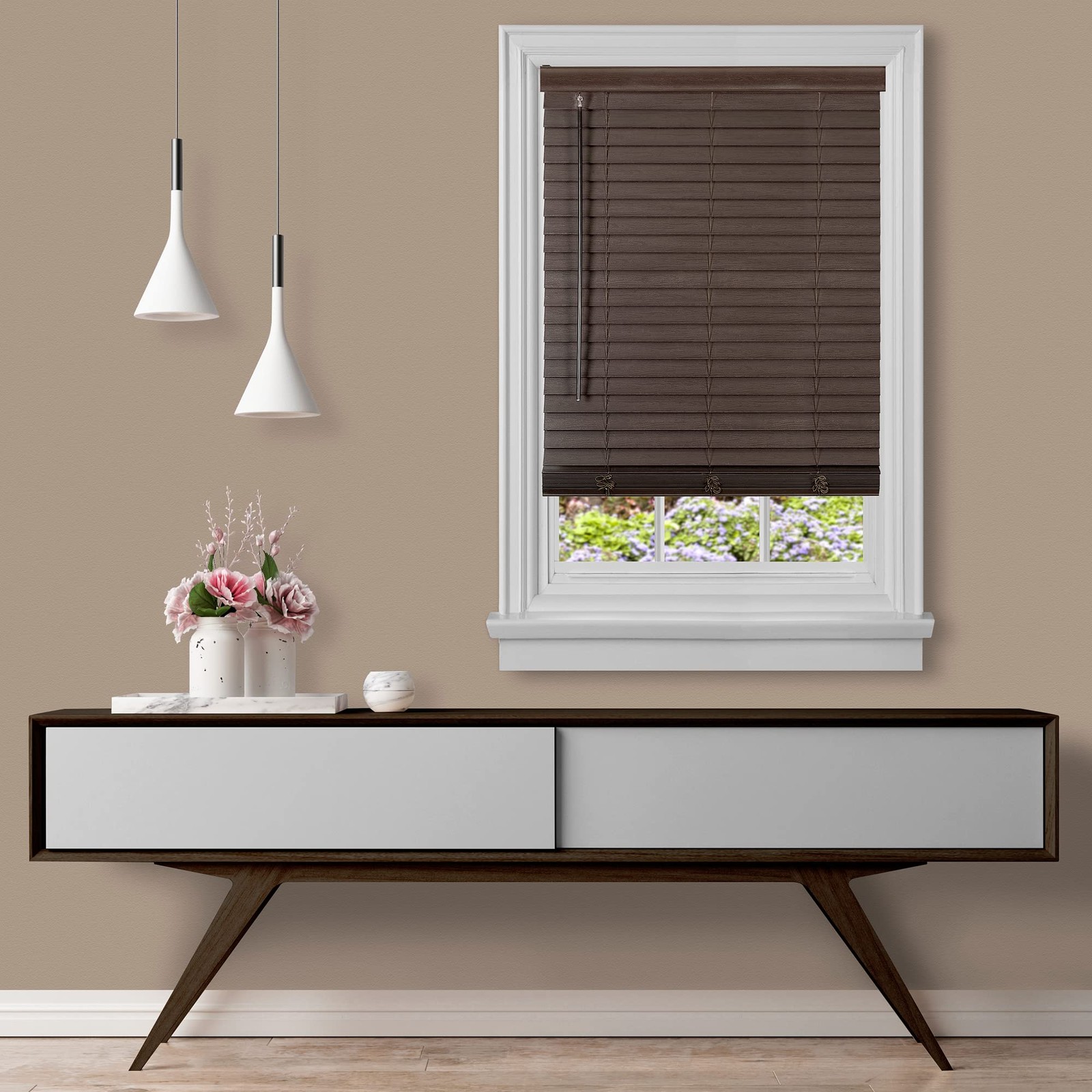 Cordless Room Darkening Plantation Blind – 29 Inch Width, 64 Inch Length, 2″ …