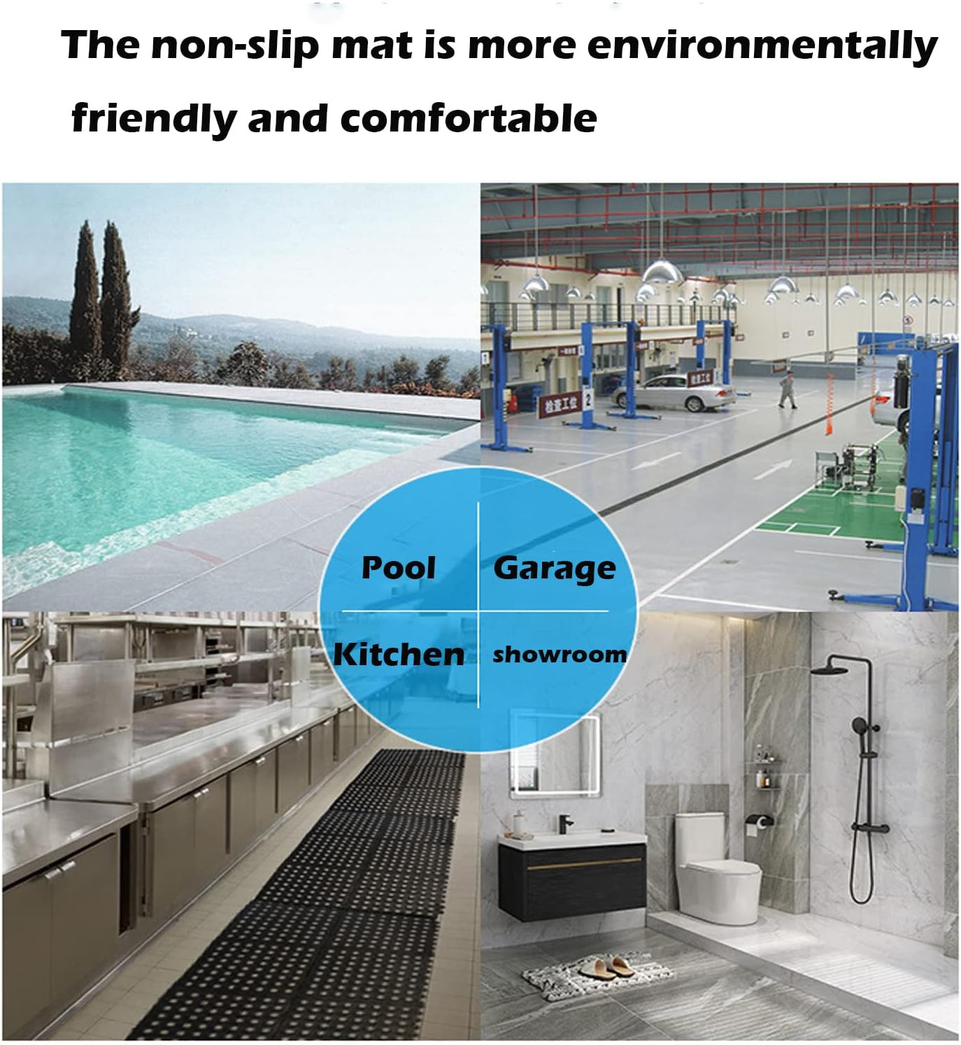 3X5Ft Rubber Floor Mat Commercial anti Fatigue Rubber Drainage Mat New Non Slip