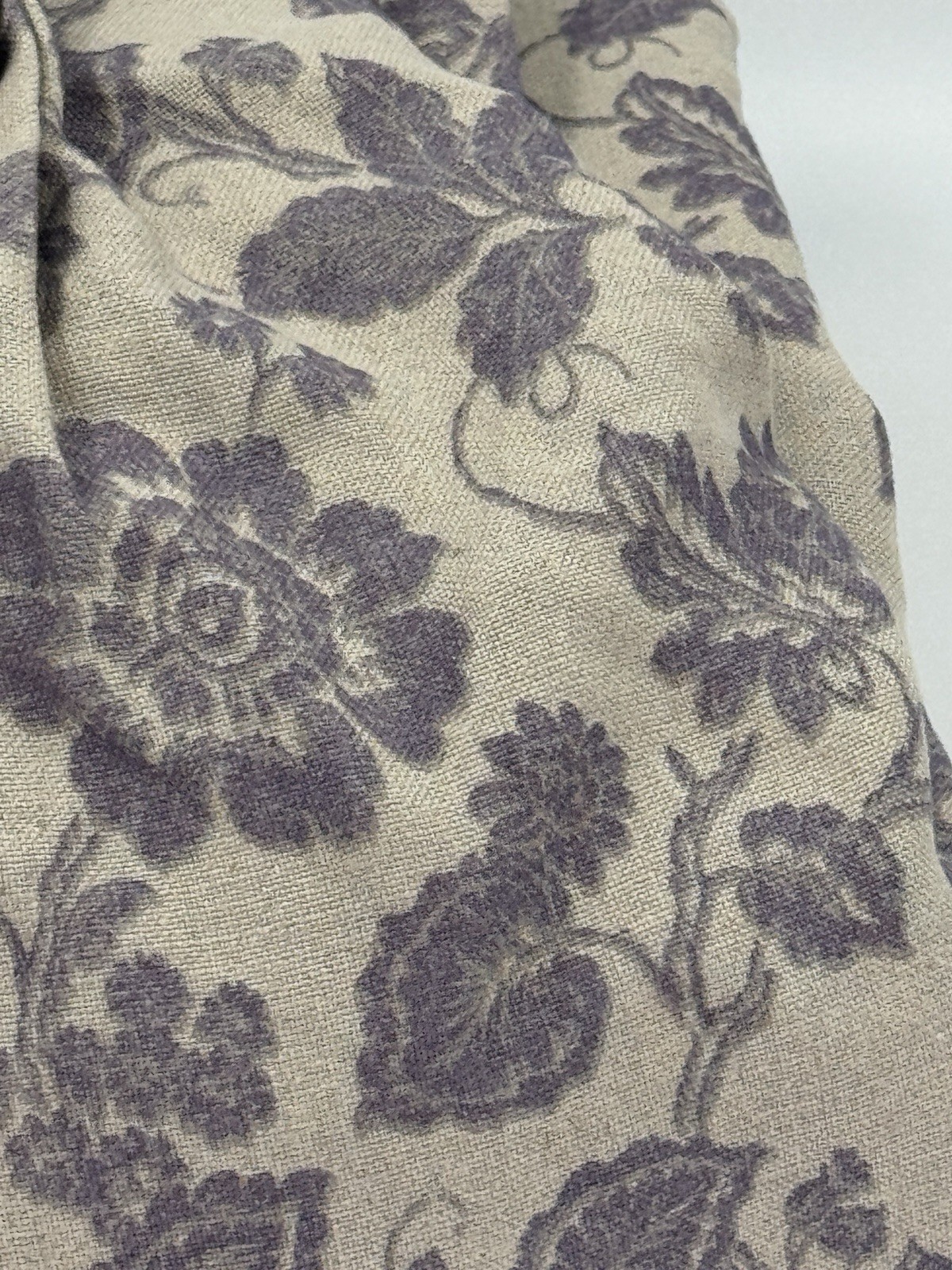 New GREENROW Lilac DAISY BLOOM PRINTED LINEN CURTAIN, 50×108, 1 Panel