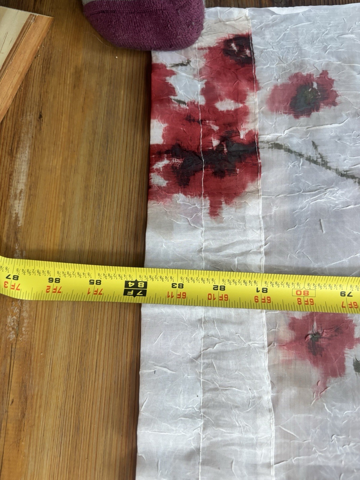 Unbranded Red Poppies SEMI-SHEER ROD POCKET PANELS (4) 49”x84” Floral