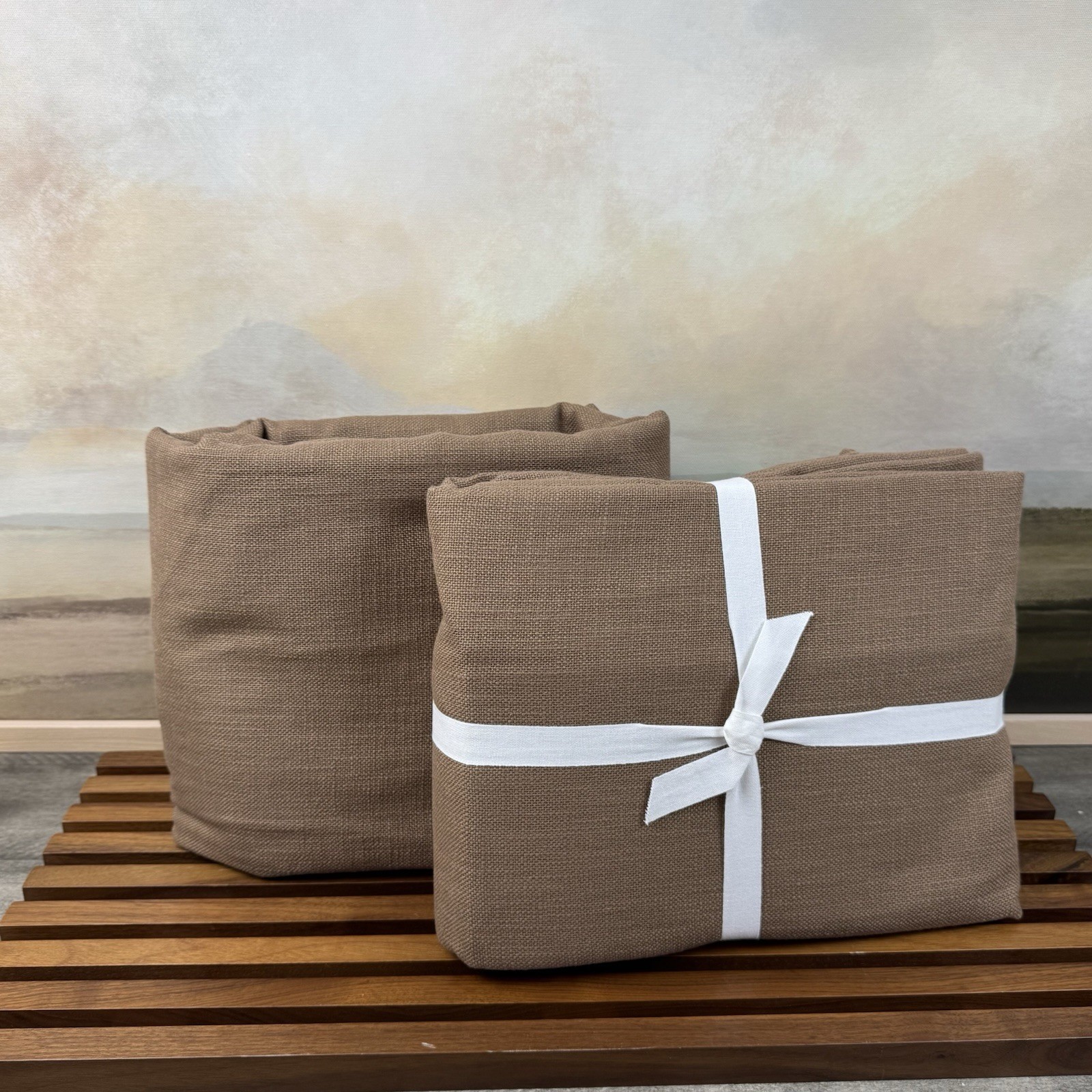 Rejuvenation Textured Cotton Curtains 50”x108” Lined Portobello Brown Set/2 Read