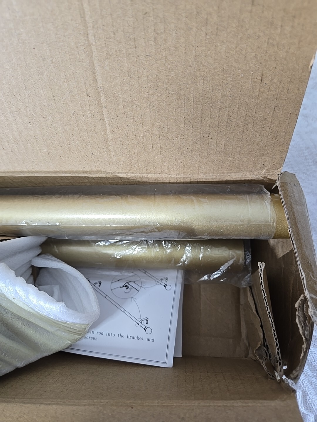 Curtain Rods for Windows 18 to 48 Inches Adjustable 1 Inch Diameter Gold Tone