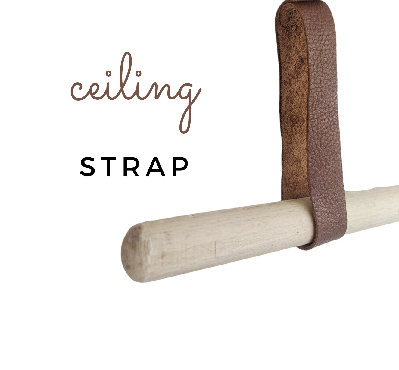 40cm Leather Ceiling Straps, Clothing Rack Rod Holder,Ceiling Curtain Rod Holder