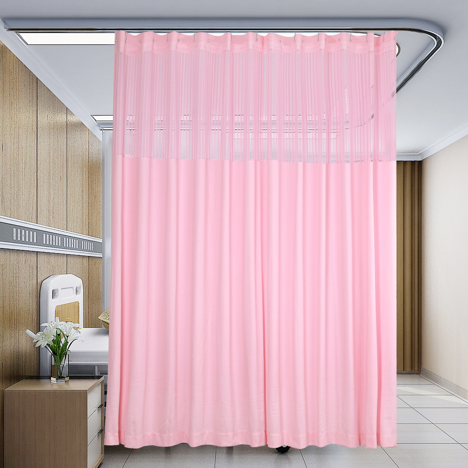 Contemporary Style 12 Feet Wide X 8 Feet High Pink Room Divider Curtains NEW US