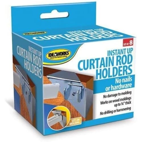 Instant Holders-Curtain Rod Brackets No Drilling-Perfect for Hanging on Any