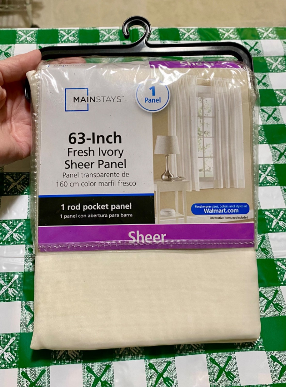 Mainstays Fresh Ivory Sheer Rod Pocket Panel 63 Inches Long