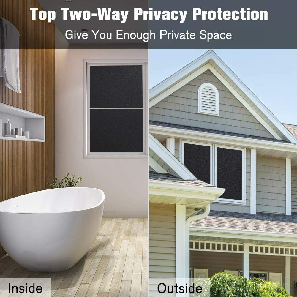 Blackout Window Film Privacy Room 100% Light Blocking Darkening Static Cling