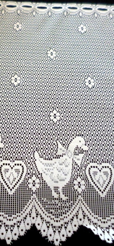 New European DUCKS 24″ Valance Fabric Lace Cafe Curtain Fabric By Yard