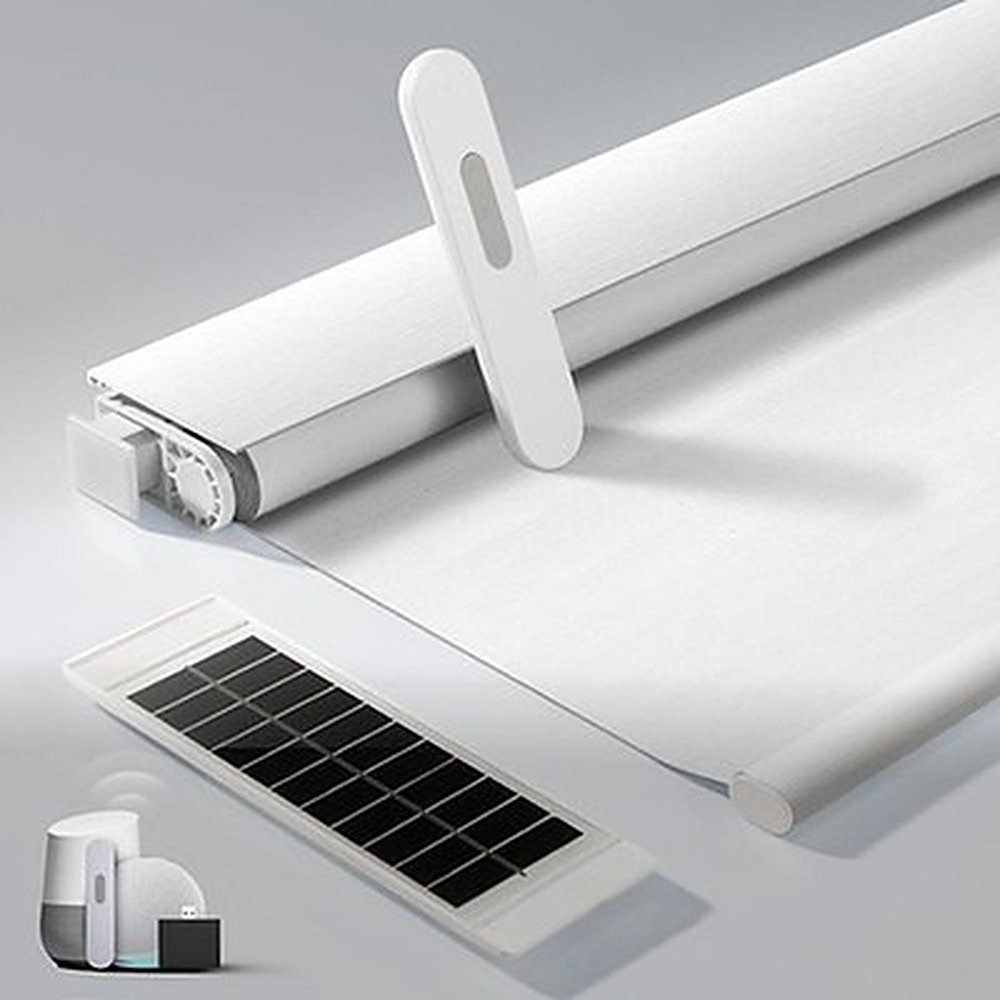 MUSCLEAREA Motorized Blinds No Drill Remote Blackout Solar Cordless Smart #R020