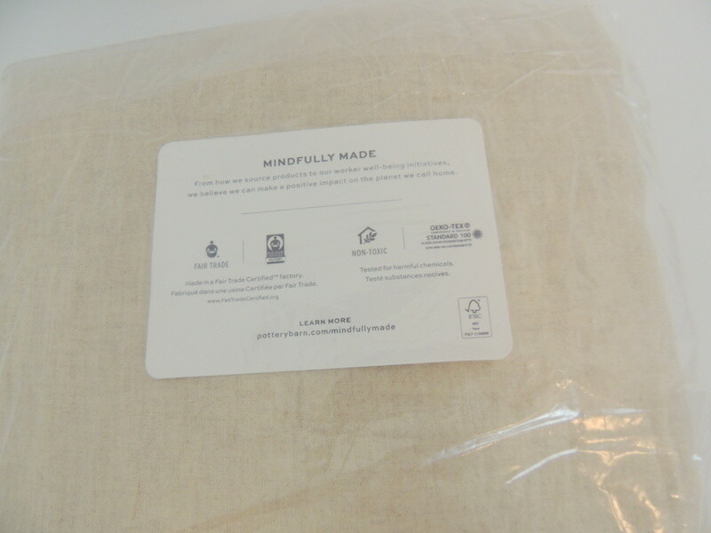 Pottery Barn Drape Classic BELGIAN FLAX LINEN 3-in-1 Pole Top 50″W x 96″L