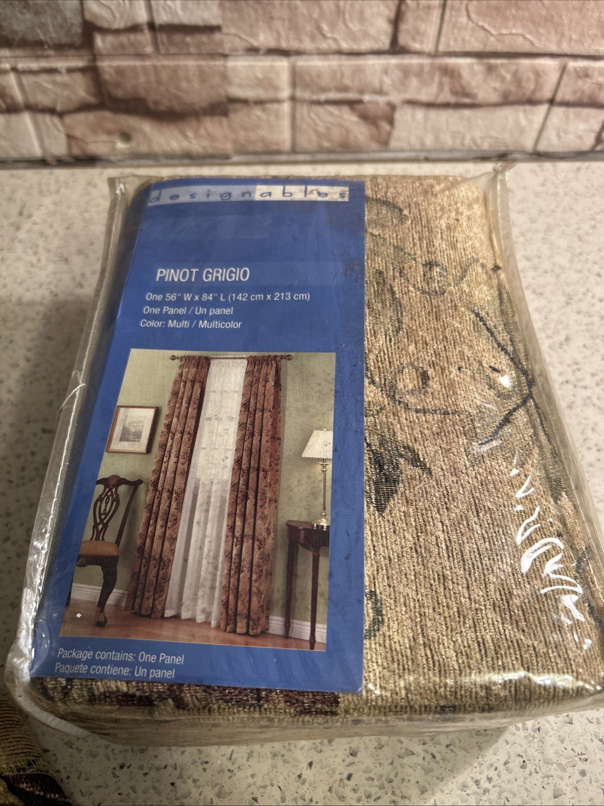 Designables Pinot Grigio Curtain Panel 56”x 84” Grapes Floral Tapestry Fabric