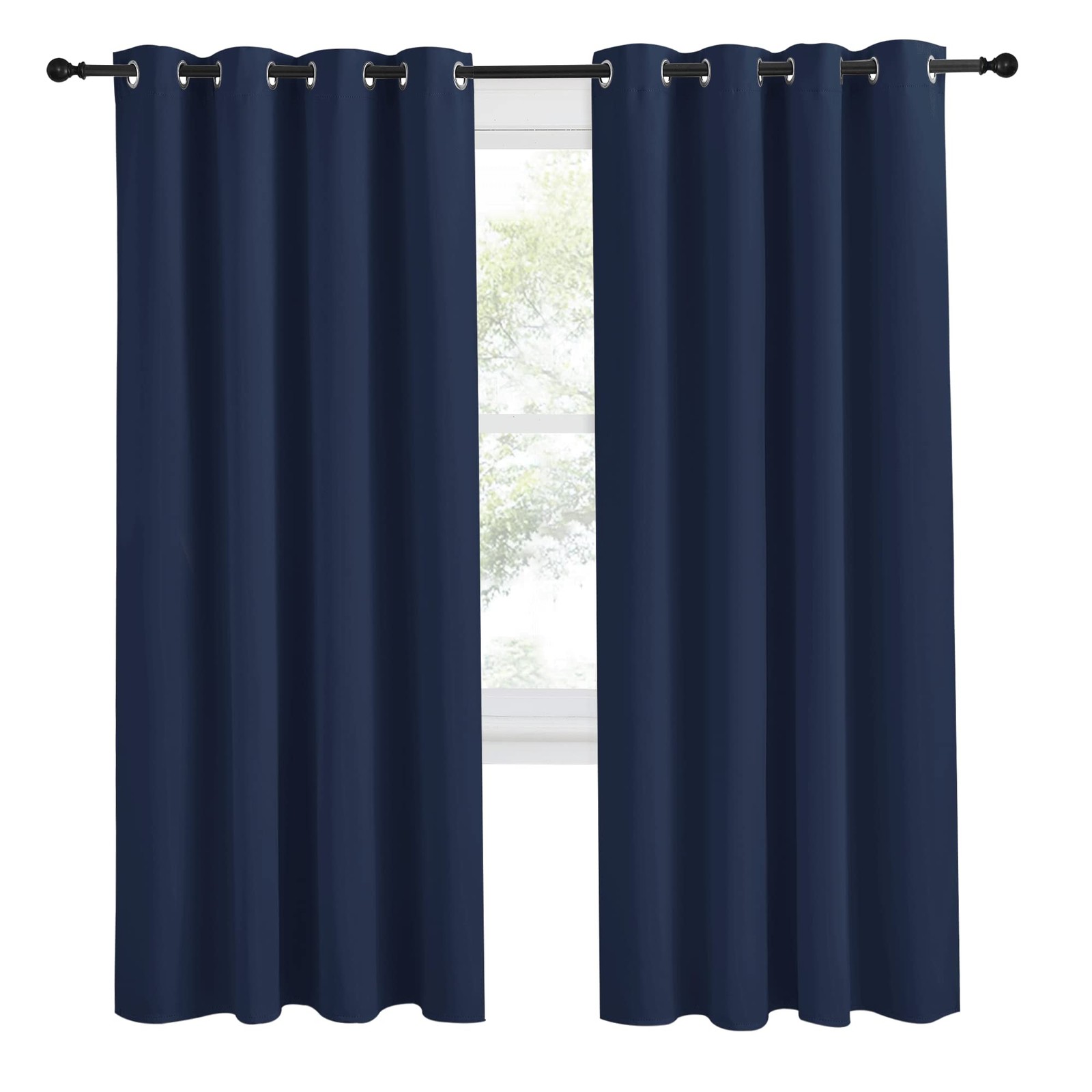 Blackout Curtain Panel, Navy Blue, 55 inches Wide by 78 inches Long, 1 PC, Li…