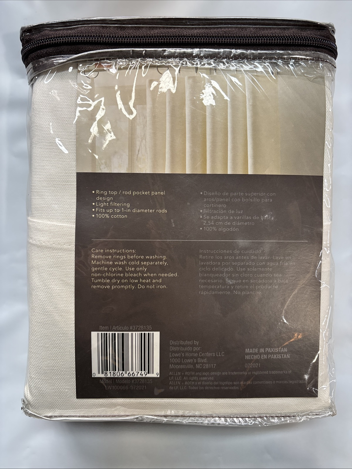 2-pack allen roth curtains, Off White