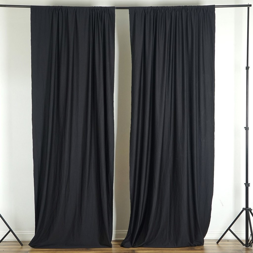 BLACK 10 x 10 ft Polyester BACKDROP CURTAINS Drapes Panels Home Decorations