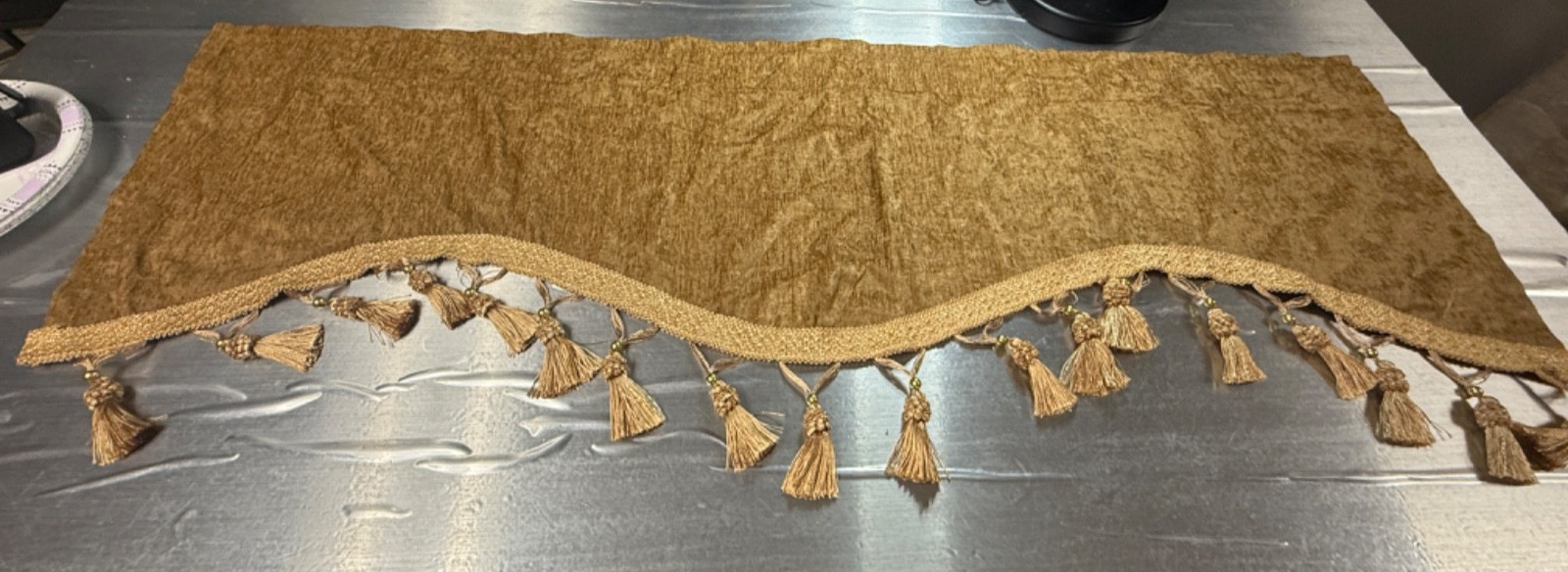ELKCA Gold Double-Sided Chenille Window Curtains Tier for Kitchen Rod Pocket
