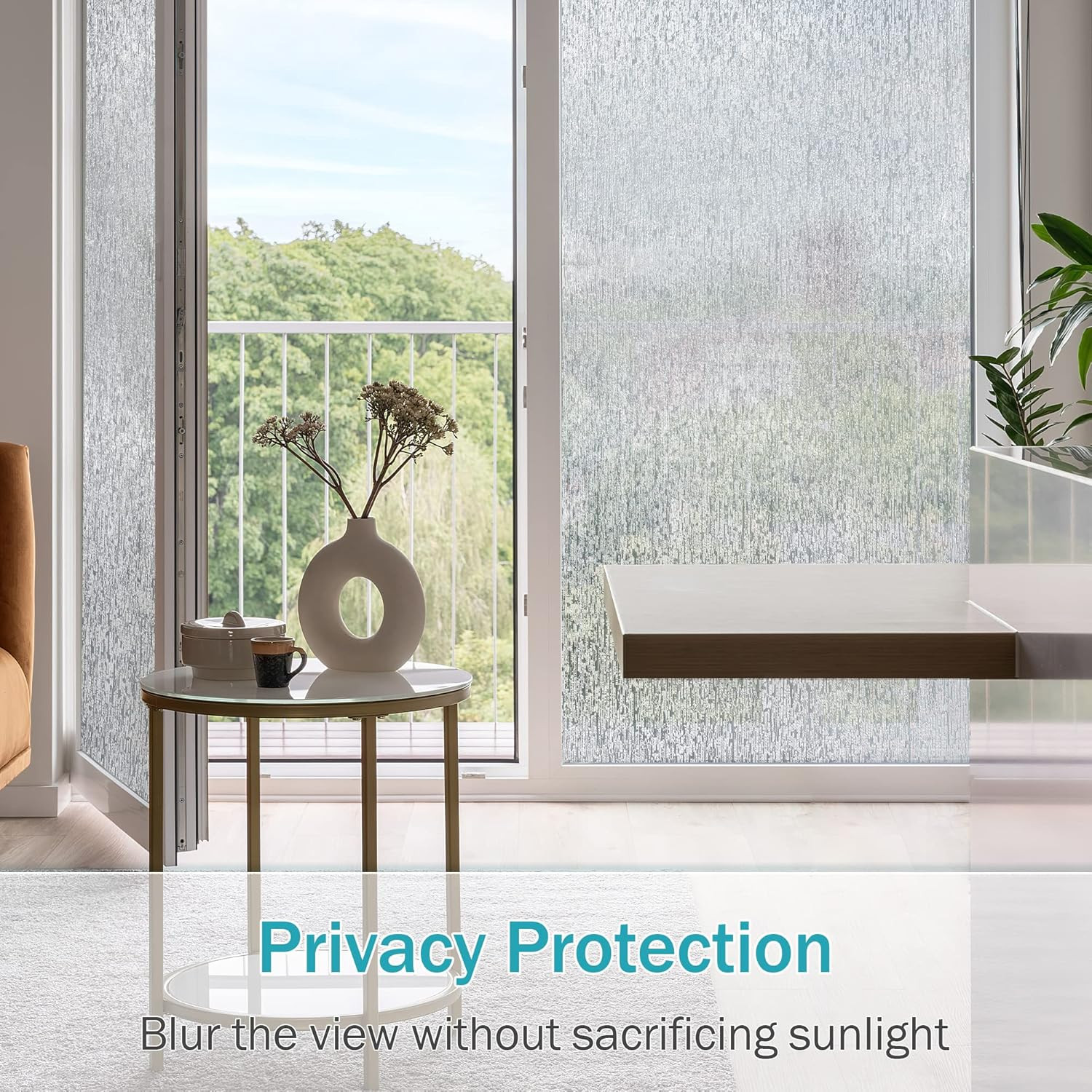 Rain Glass Window Film Privacy Static Window Clings Decorative Glass Sticker for