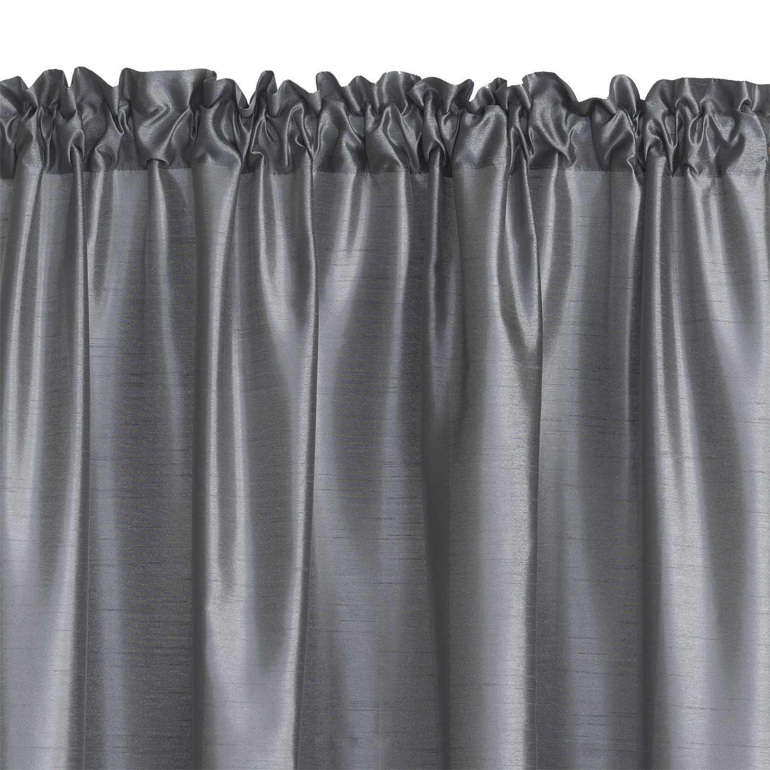 Faux Silk Semi Sheer Curtains Rod Pocket Light Reducing Silk Drapes, 2panels