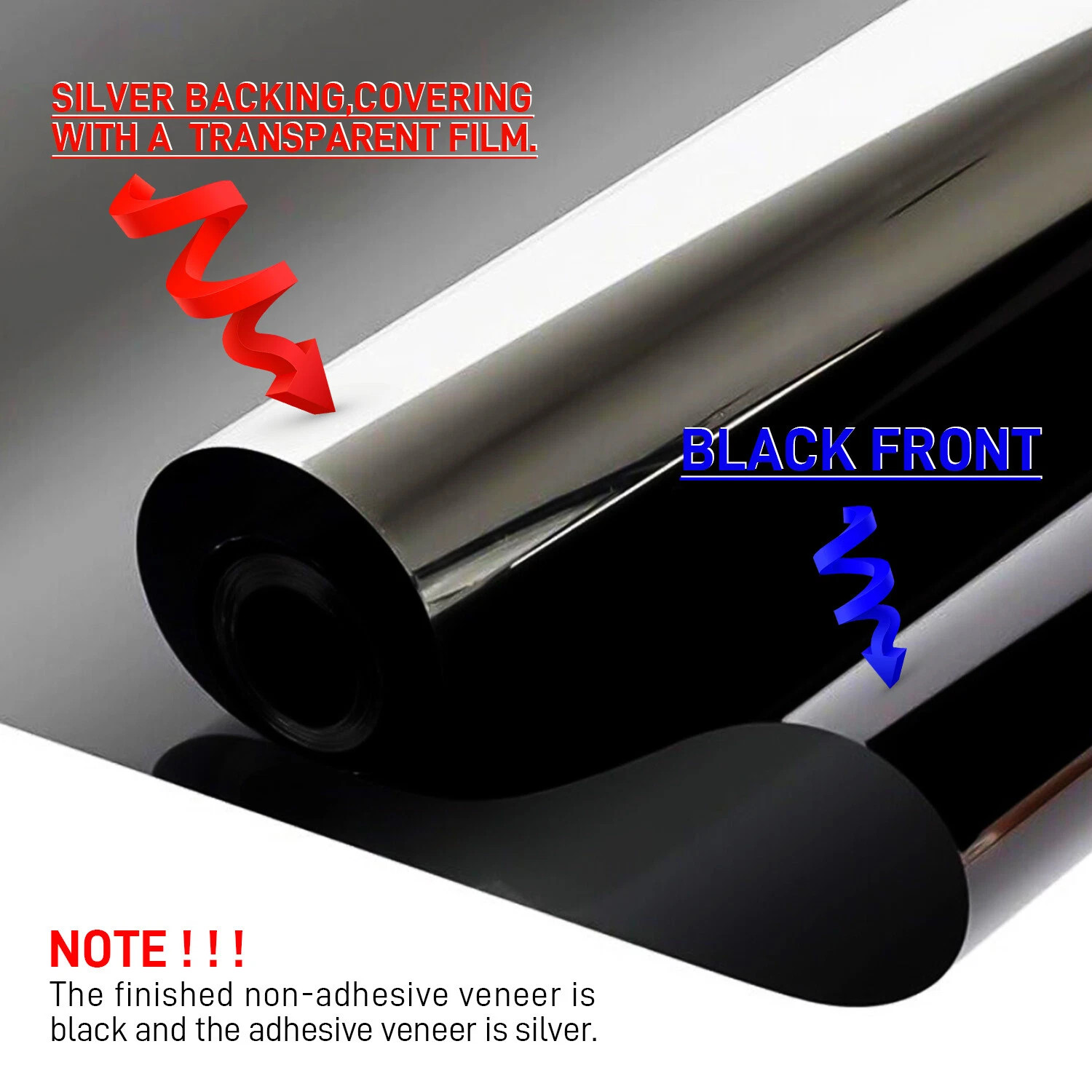 Static Cling One Way Mirror Window Film Privacy UV Blocking Glass Cover office