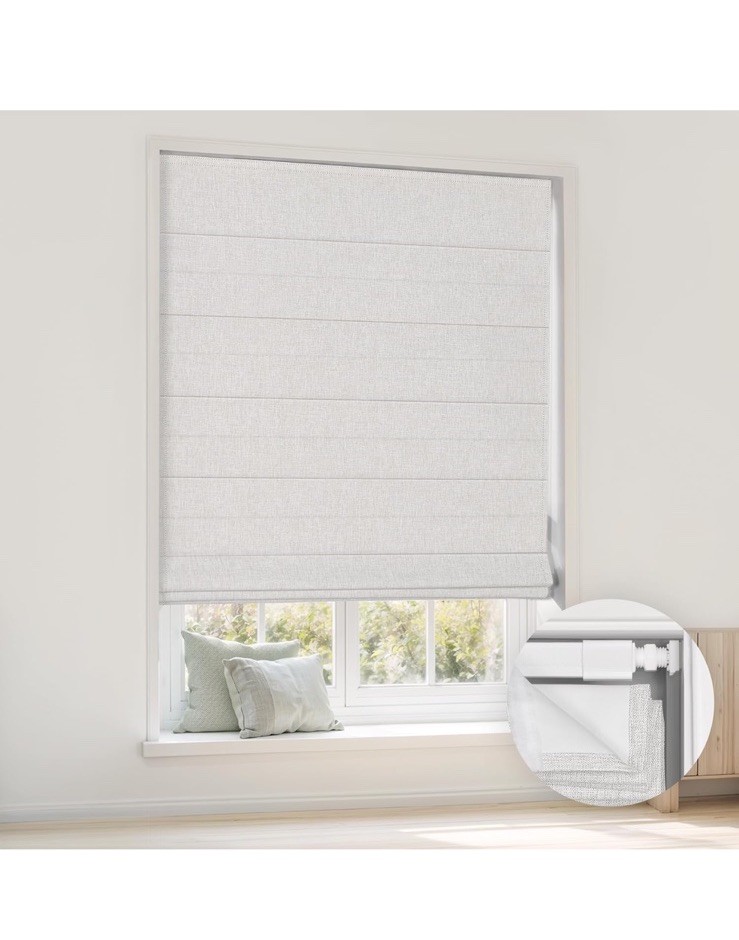 Cordless Room Darkening Classic Roman Shade Window Shades 41” W x 64″H Off White