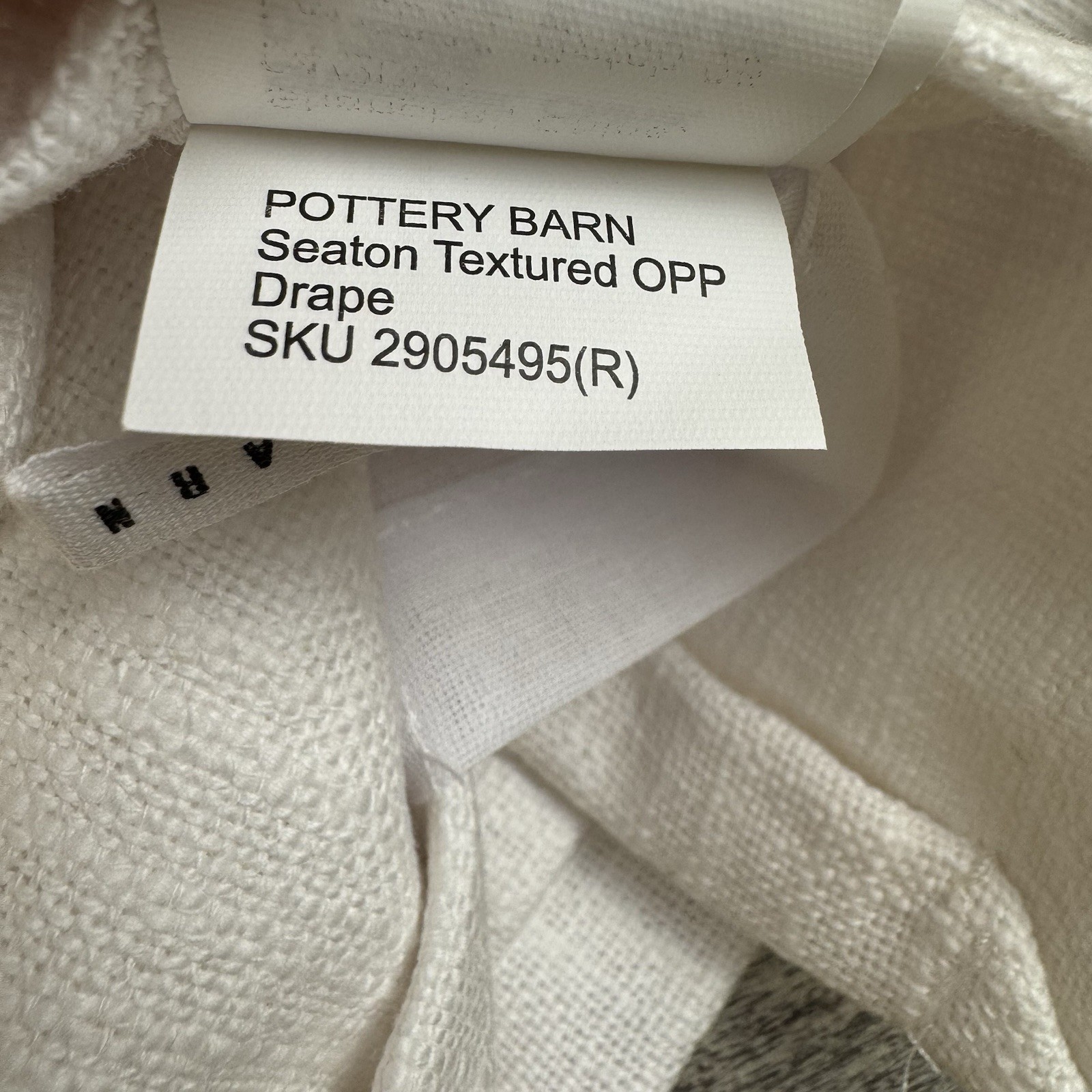 Pottery Barn Seaton Textured Cotton Lined Curtains Drapes 50”x84” White Set/2
