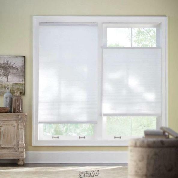 Snow Drift White Top Down Bottom Up Light Filtering Cellular Shade 35 in.W x72H