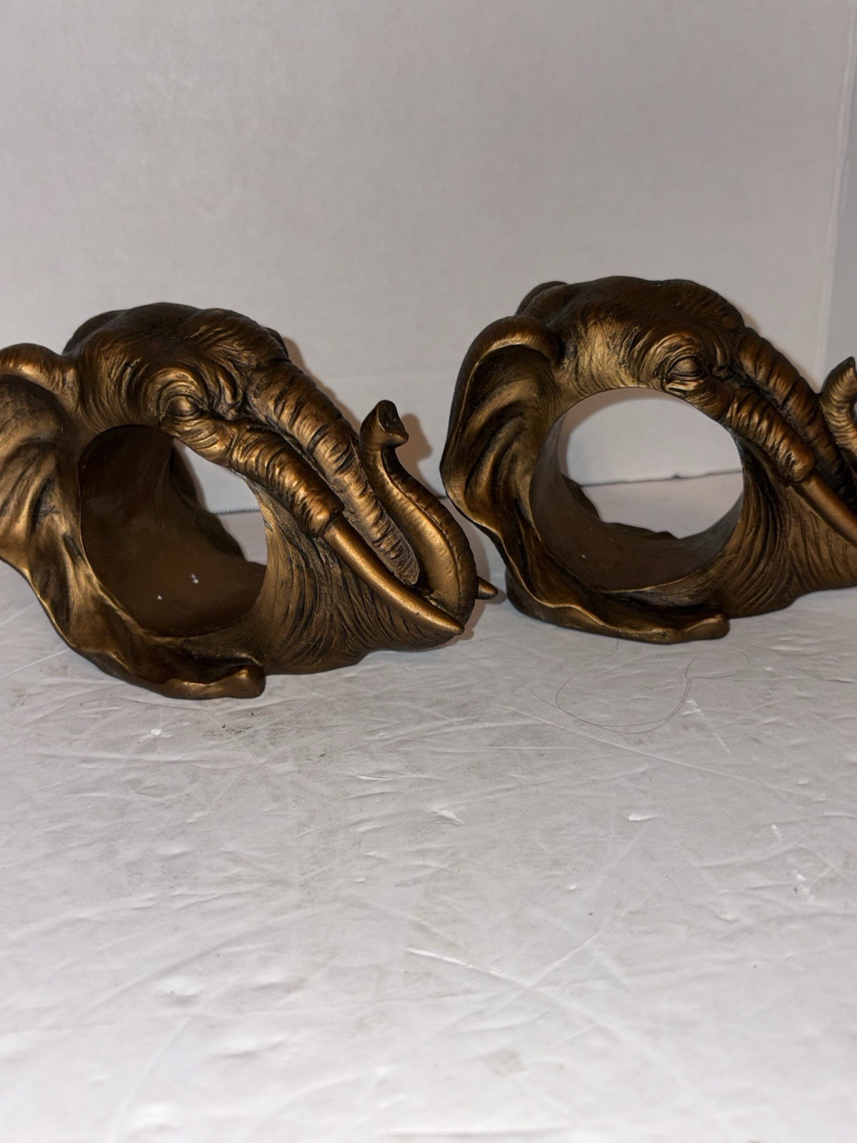 Vintage Elephant Head Curtain Rod Holder Pole Brackets – Pair of 2 Unbranded