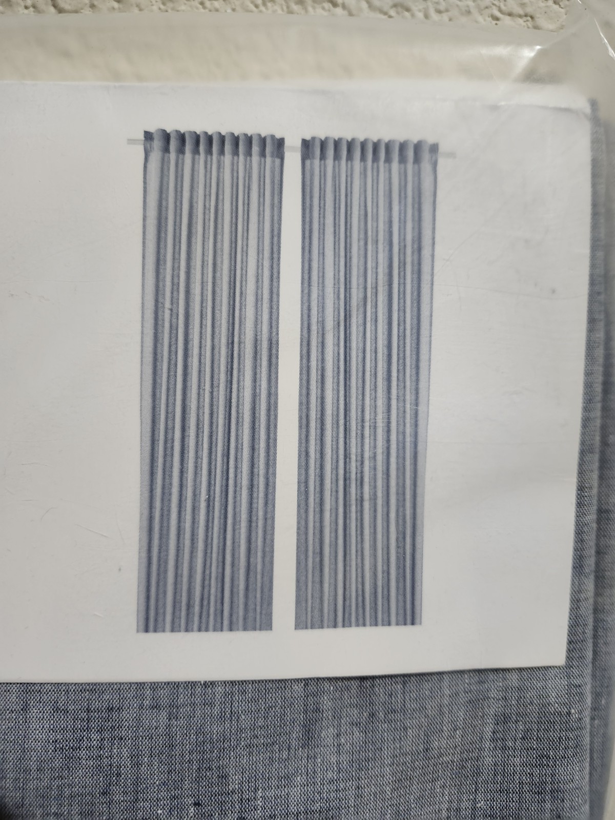 NEW IKEA HANNALILL CURTAINS 1 SET 2 PANELS BLUE GRAY 57″x98″ 100% COTTON