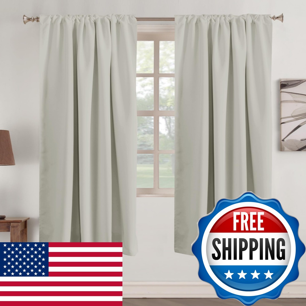 Turquoize Blackout Curtains Thermal Insulated Window Treatment Panels Rod