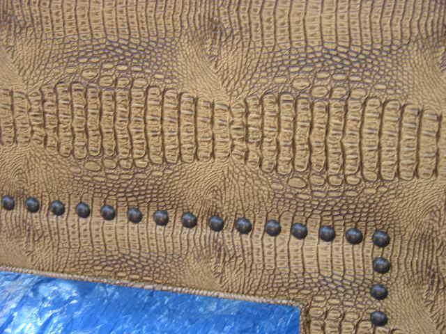 WIDOW TREATMENT UPHOLSTERED CUSTOM MADE CORNICE BOARD FAUX ALLIGATOR NAILHEAD