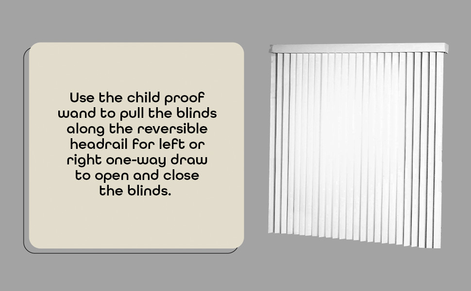 Vertical Hard Window Patio Blinds – White, 84″ L x 78″ W Plain & 3-1/2-Inch Vane