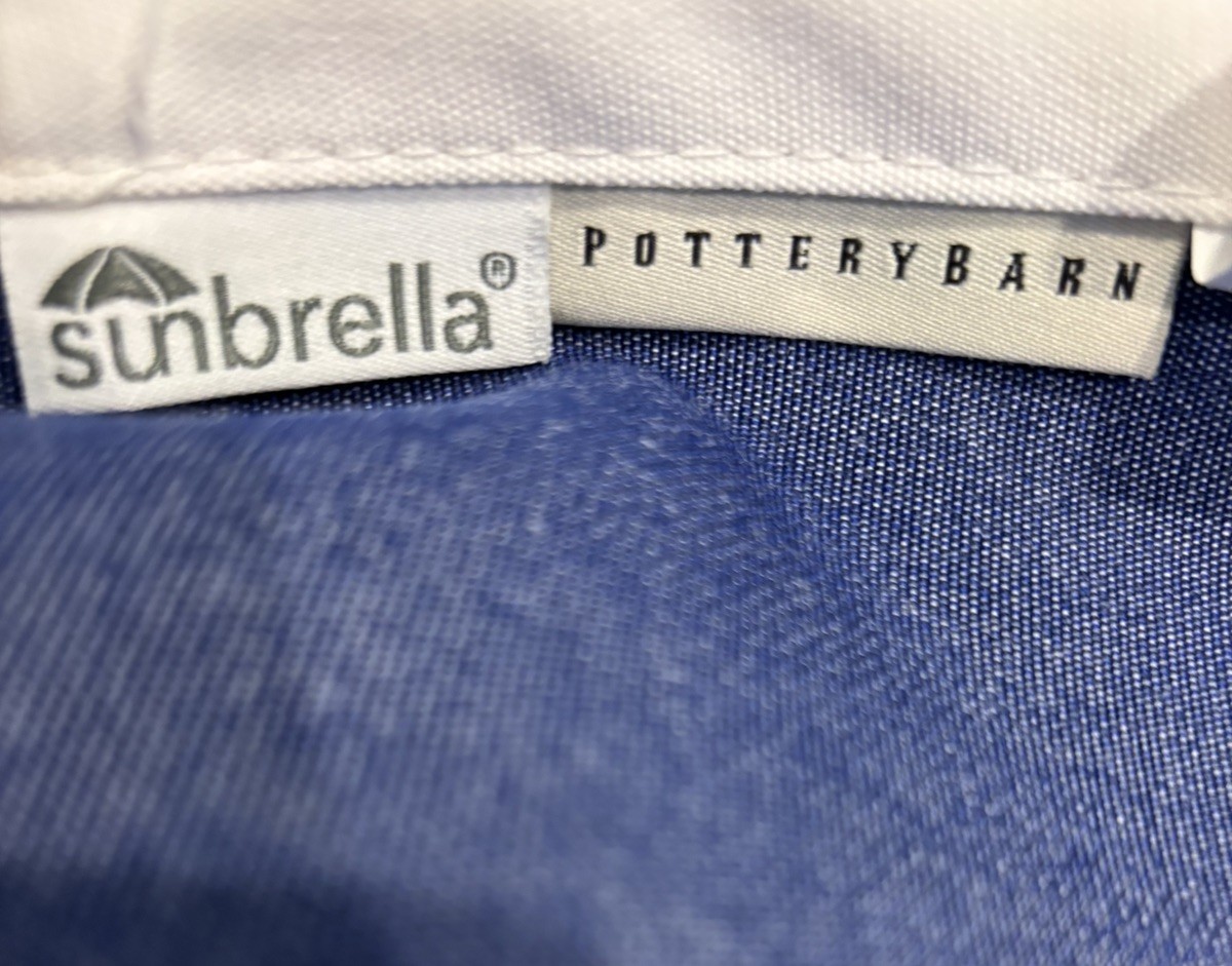 Pottery Barn Sunbrella® Awning Striped Grommet Outdoor Curtain ~ 50”x 96” ~ Blue