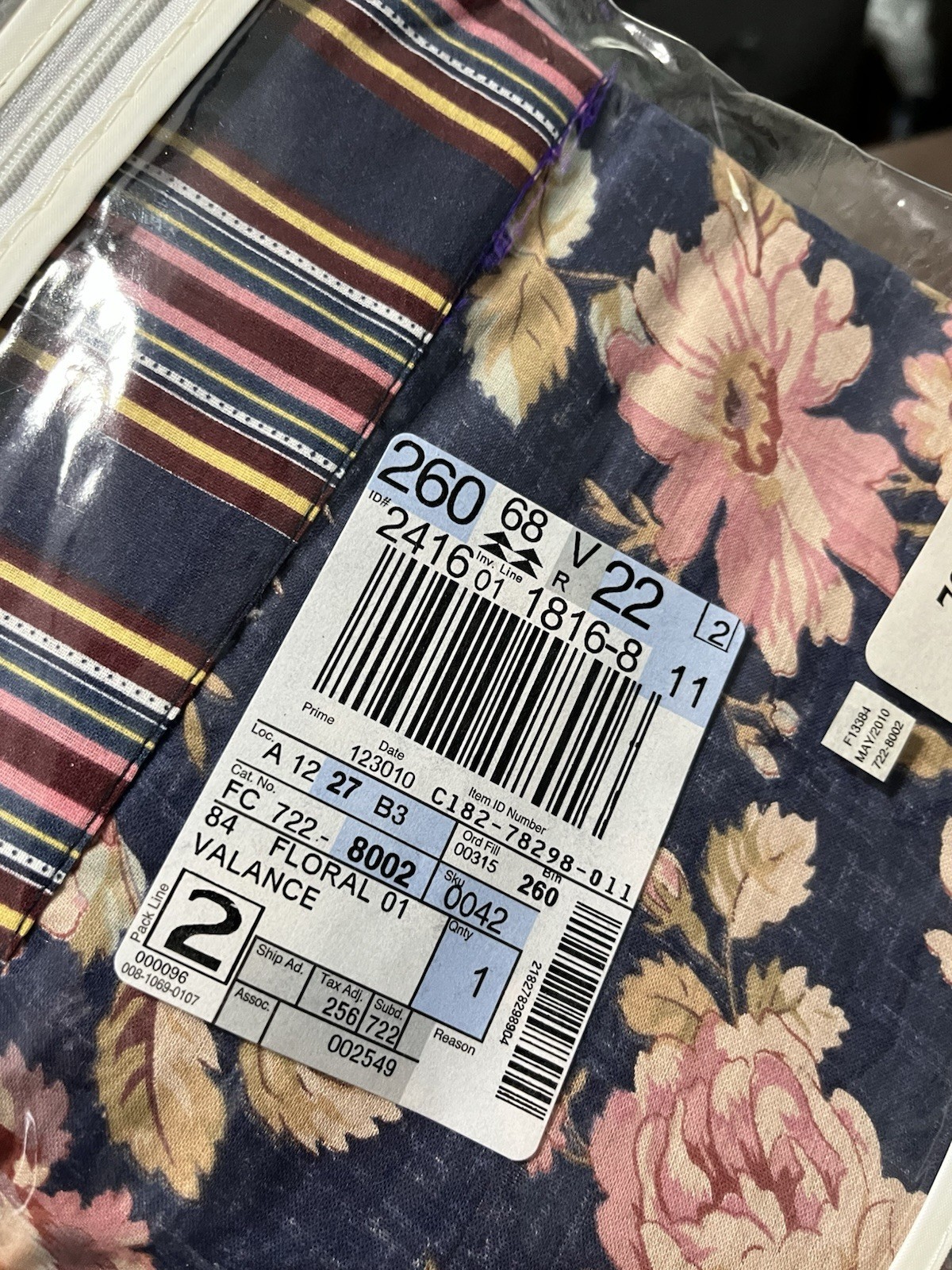 Window Panel /Valance Lot Of 2 Each Floral Stripe JCPenney/ Q Bed skirt (1111-g2