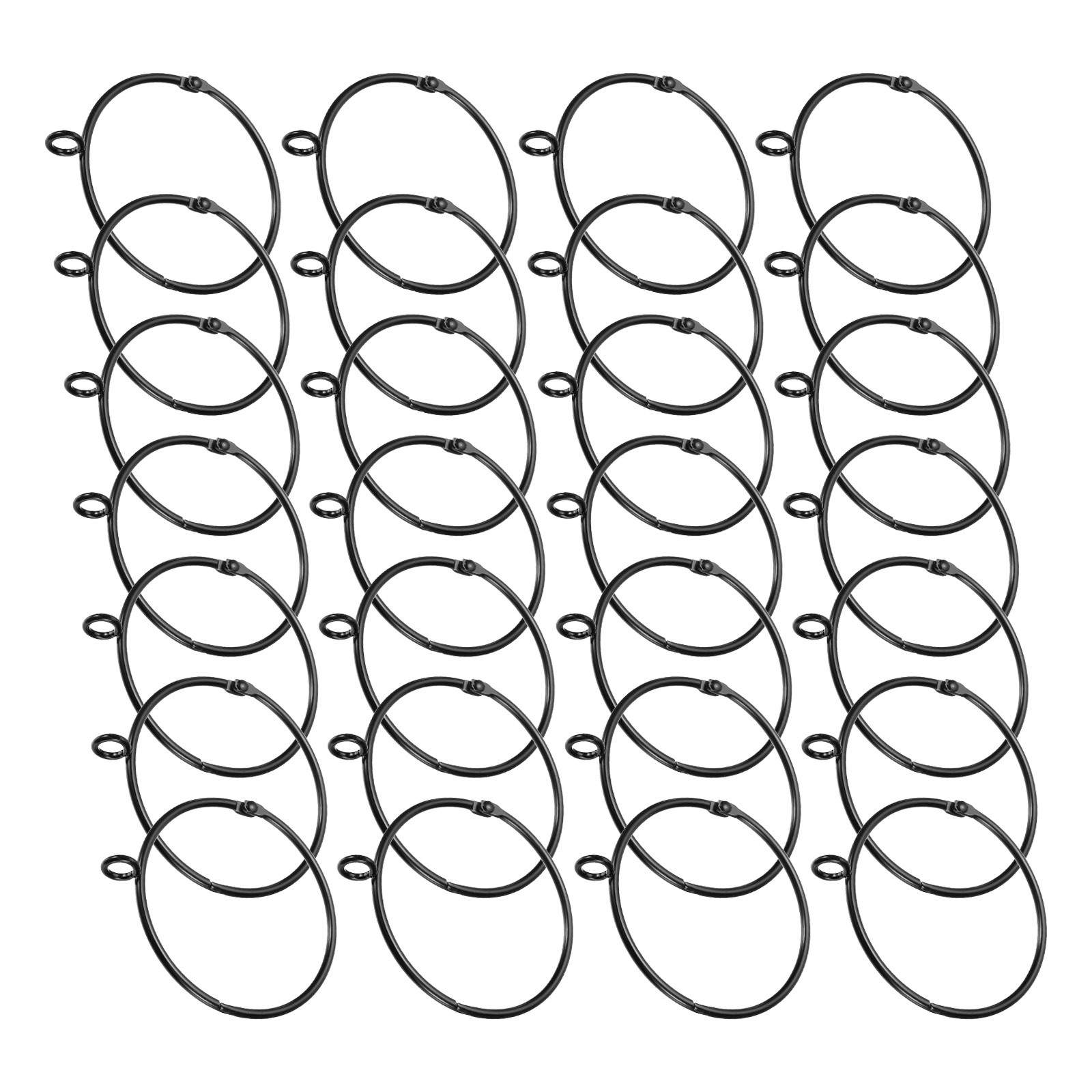 28 Pcs Brass Curtain Rod Rings Curtain Hanging Rings 2.5″ Inner Diameter Black