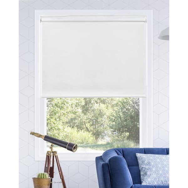 Chicology Snap Glide Cordless Light Filtering Polyester Roller Shade Urban White