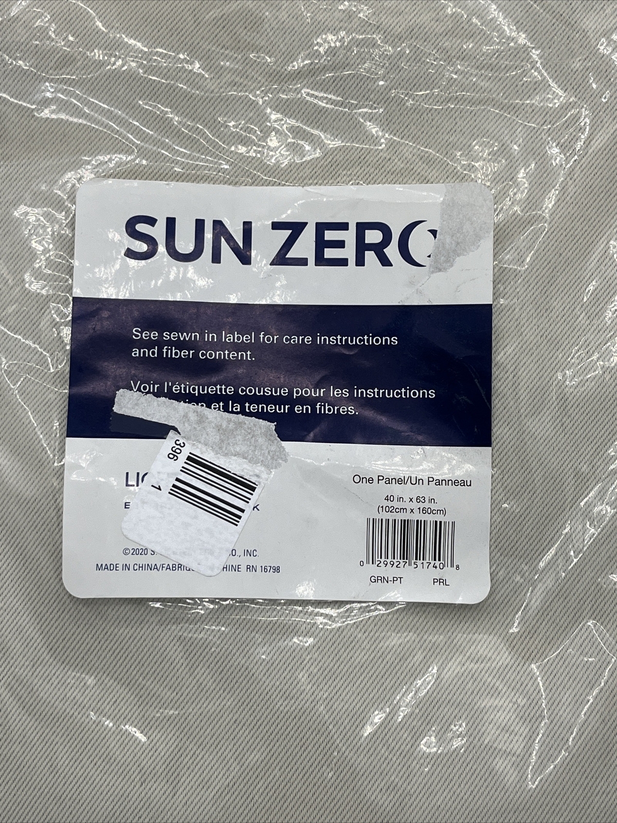Sun Zero Room Darkening Curtain- One Panel-40×63 Color PRL Free Ship