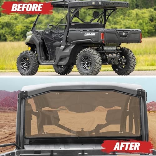 Tinted Rear Windshield for Can-Am Defender HD5 HD7 HD8 HD9 HD10 Max 2016-2024