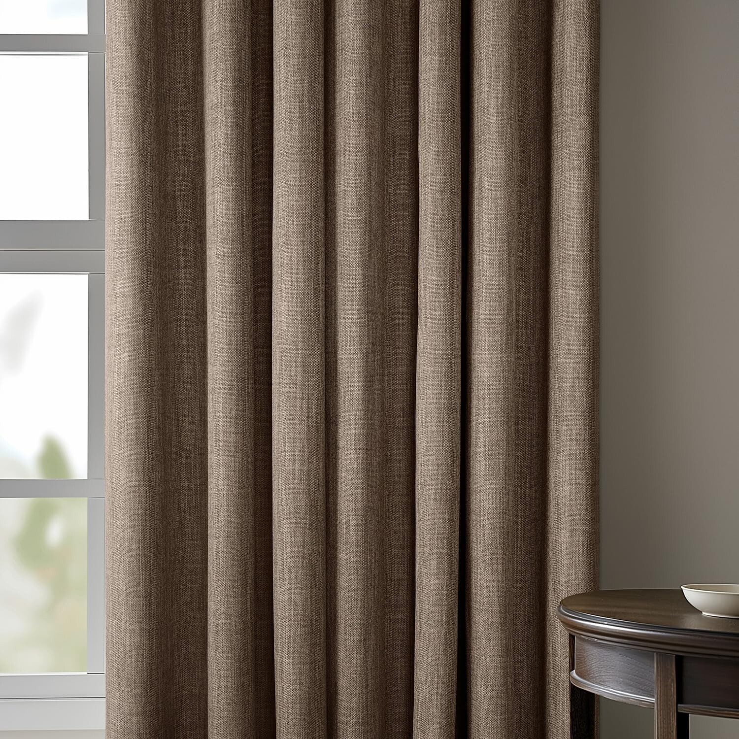 1 Panel Dutch Cocoa 120″L x 50″W Linen Darkening Curtains For Living Room
